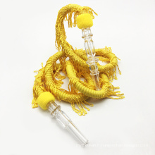 Tuyau de narguilé Shisha en caoutchouc jaune de bon augure de conception de Dragon 1.5m (ES-HH-002-1)